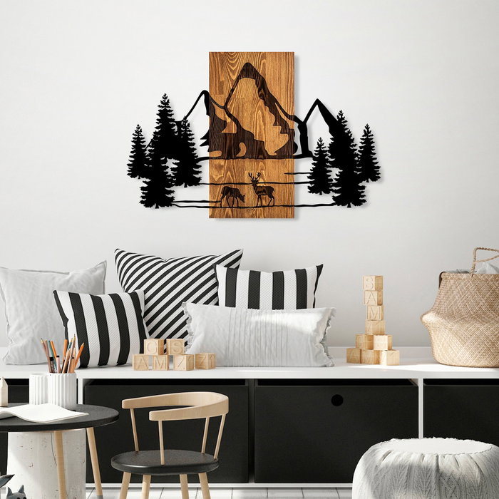 Wallity Natural Habitat Accesorio de Pared de Madera y Metal Nogal y Negro Wallity Natural Habitat Accesorio de Pared de Madera y Metal Nogal y Negro